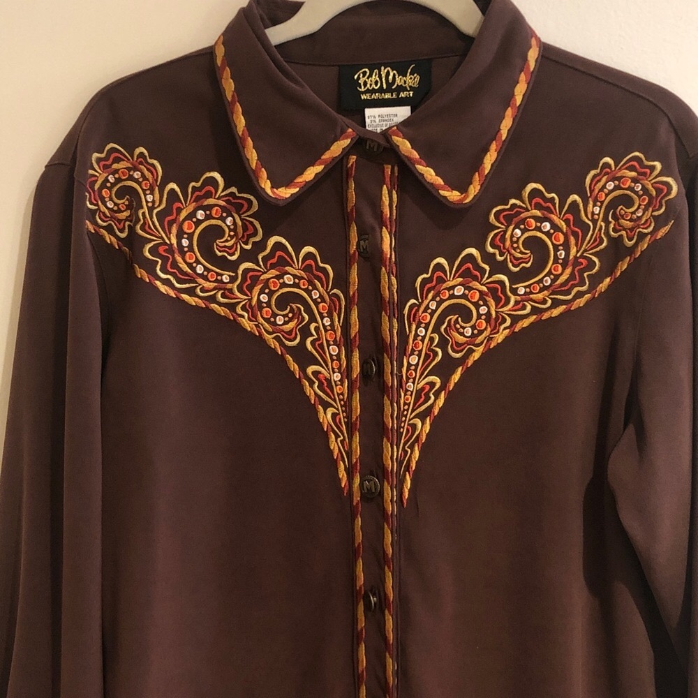 Bob Mackie Wearable Art – Vintage Western Cowgirl Embroidered Shirt/Topper - Picture 3 of 10
